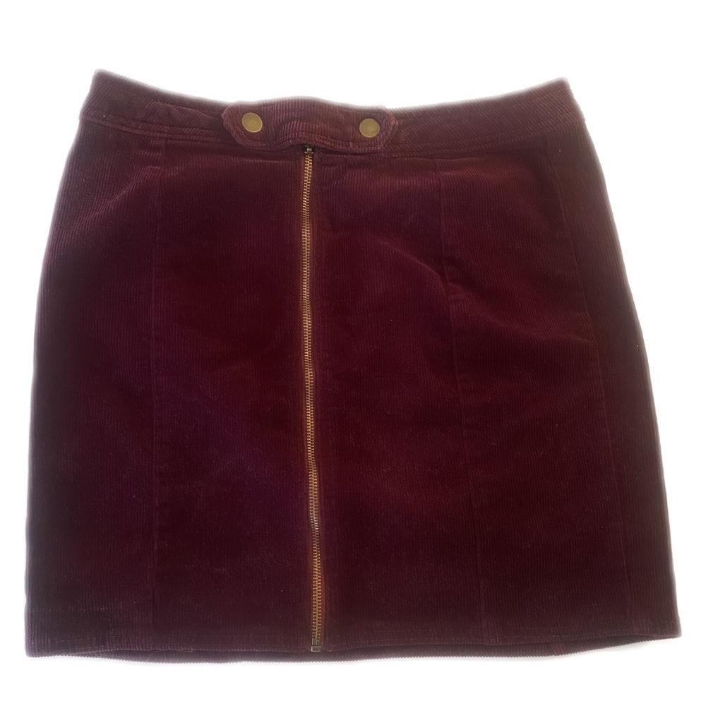 Maroon Sexy Corduroy Skirt